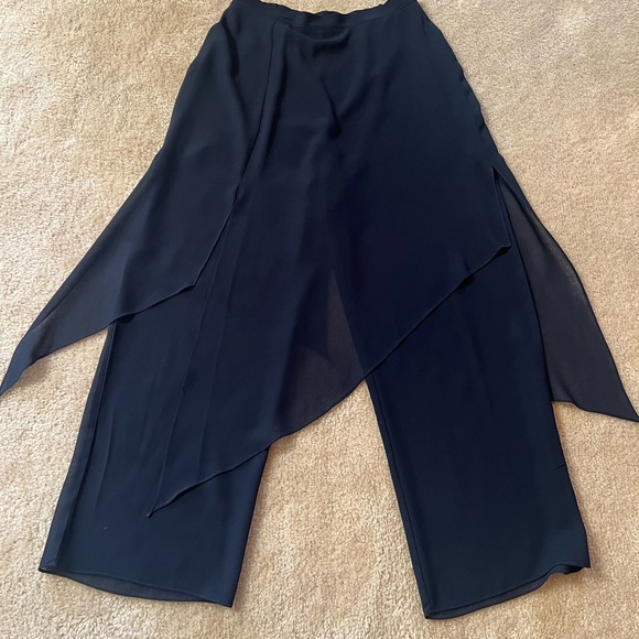 Woman wide leg chiffon sheer sheer pants - Picture 2 of 5